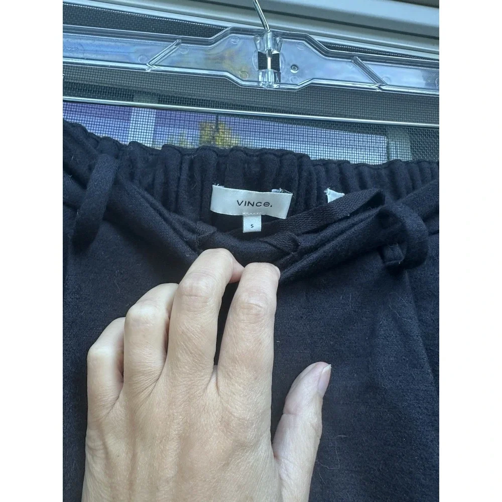 Vince Womens Size S black Wool Blend Pleated Pants elastic waist  Career Casual